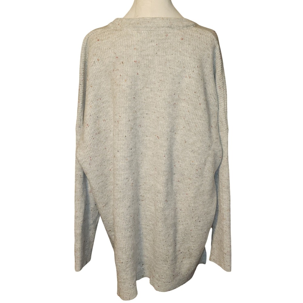 CJ Banks Womens 3X Gray Confetti Ribbed Knit Pocket Pullover Sweater - Picture 3 of 7